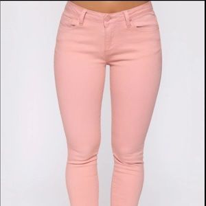 Pink Straight Leg Jeans
